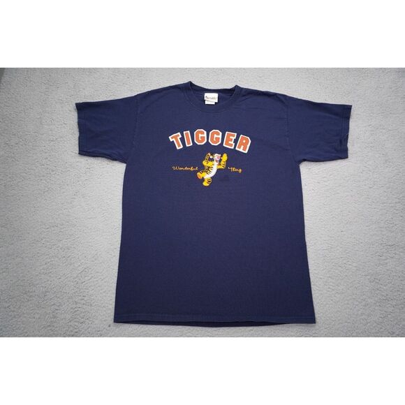 Vintage Walt Disney World Shirt Adult Large Blue Short Sleeve Pullover Tigger‎ - Picture 1 of 12